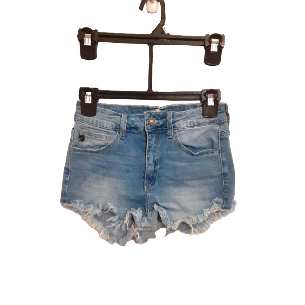 Kancan Girls Juniors Distressed Denim Jean Cut OFF Shorts Size 5/26